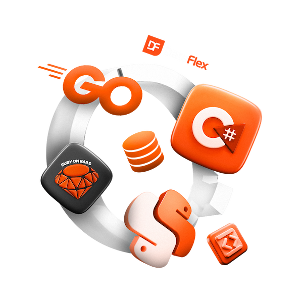 Laptop on a desk displaying code in a sophisticated text editor, with a second monitor in the background.