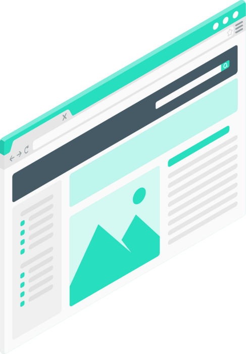 Visual representation of a browser with a webpage open